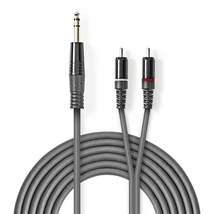 Nedis COTH23300GY15 félprofi XLR audio kábel, 6,35mm sztereo jack dugó - 2x RCA dugó, 1,5m