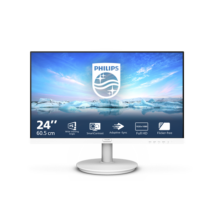 PHILIPS IPS monitor 23.8" 241V8AW, 1920x1080, 16:9, 250cd/m2, 4ms, VGA/HDMI, hangszóró, fehér