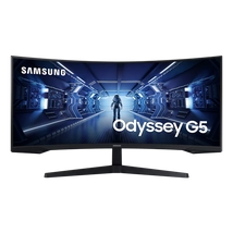 SAMSUNG Ívelt Gaming 165Hz VA monitor 34" G5, 3440x1440, 21:9, 250cd/m2, 1ms, HDMI/DisplayPort