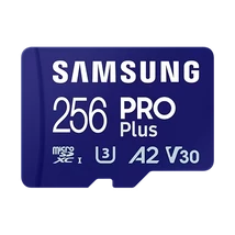 SAMSUNG Memóriakártya, PRO Plus microSDXC kártya 256GB, CLASS 10, UHS-I, U3, V30, A2, + Adapter, R180/W130