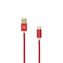 SBOX Kábel, CABLE USB Male -> TYPE-C Male 1.5 m Red