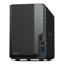 SYNOLOGY NAS 2 fiókos DS223 Realtek RTD1619B 4x1,7GHz, 2GB DDR4, 1x1GbE, 3xUSB3.2Gen1