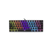 WHITE SHARK GK-2202B/BL-US ASHIKO angol 60%-os fekete mechanikus (kék switch) gamer billentyűzet