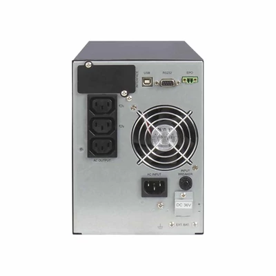 ABLEREX UPS, ARES PLUS, AR1000, 2xIEC + 2xSchuko, 1000VA (900 W) Online kettős konv. szünetmentes tápegység, torony, LCD