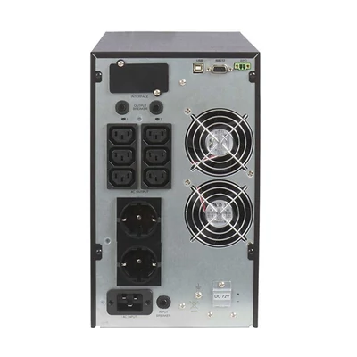 ABLEREX UPS, ARES PLUS, AR3000, 6xIEC + 2xSchuko,3000VA (2700 W) Online kettős konv. szünetmentes tápegység, torony, LCD