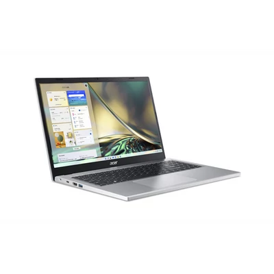 ACER Aspire A315-24P-R7QE, 15.6" FHD, AMD Ryzen 3 7320U, 8GB, 512GB SSD, UMA, Win11 Home, ezüst