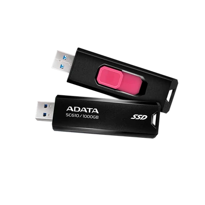 ADATA SSD Külső USB 3.2 1TB SC610, Fekete/Piros