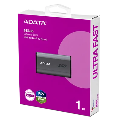 ADATA SSD Külső USB 3.2 1TB SE880 Elite, Szürke