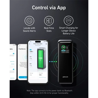 ANKER Powerbank Prime 27650mAh, 250W, 2xUSB-C Input/Output, USB-A Output, fekete - A1340011