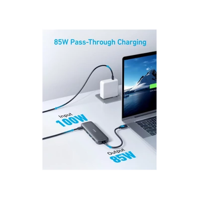 ANKER USB HUB, 322 5-in-1, USB-C Hub, 4K HDMI, 2xUSB-A, PD-IN 100W, USB-C 5Gbps, fekete - A8355H11