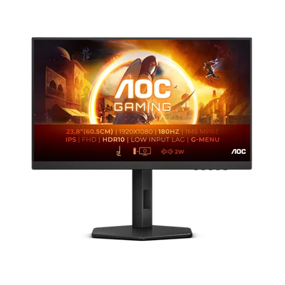 AOC Gaming 180Hz IPS monitor 23.8" 24G4X, 1920x1080, 16:9, 300cd/m2, 1ms, 2xHDMI/DisplayPort, hangsz, állí. mag, pivot