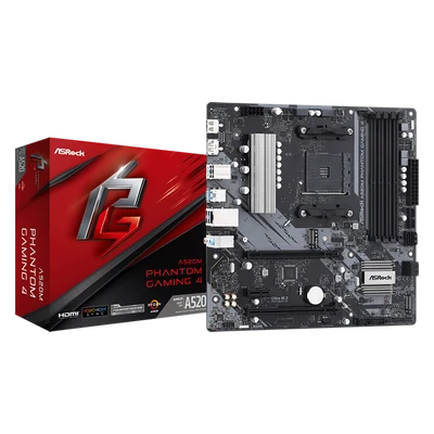 ASROCK Alaplap AM4 A520M PHANTOM GAMING 4 AMD A520, mATX