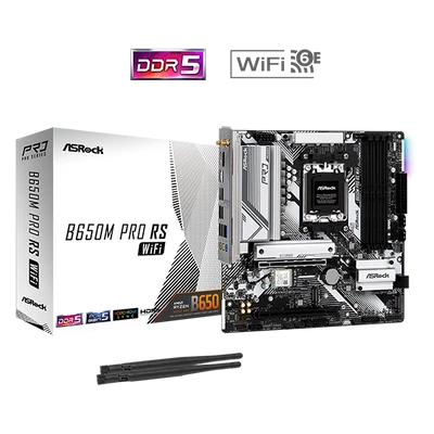 ASROCK Alaplap AM5 B650M PRO RS WIFI AMD B650, mATX