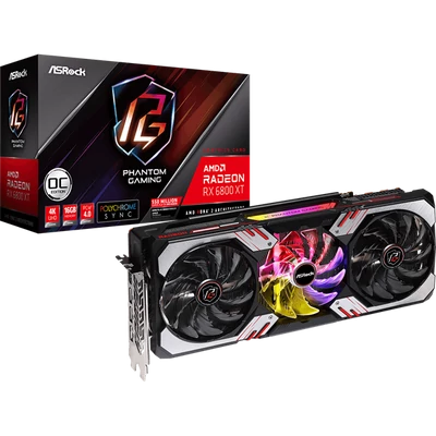 ASROCK Videokártya PCI-Ex16x AMD RX 6800 XT PHANTOM GAMING 16GB DDR6 OC