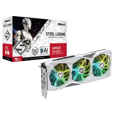 ASROCK Videokártya PCI-Ex16x AMD RX 7600 XT STEEL LEGEND 16GB DDR6 OC