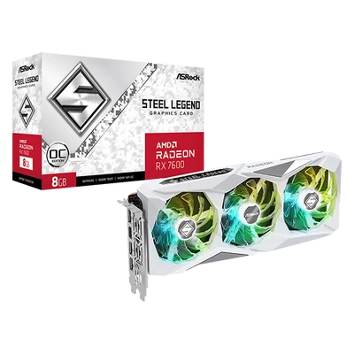 ASROCK Videokártya PCI-Ex16x AMD RX 7600 STEEL LEGEND 8GB DDR6 OC