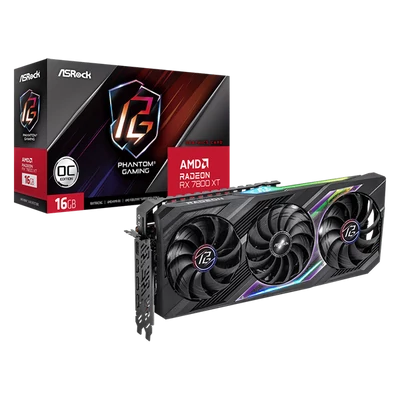 ASROCK Videokártya PCI-Ex16x AMD RX 7800 XT PHANTOM GAMING 16GB DDR6 OC