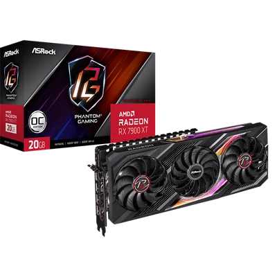 ASROCK Videokártya PCI-Ex16x AMD RX 7900 XT PHANTOM GAMING 20GB DDR6 OC