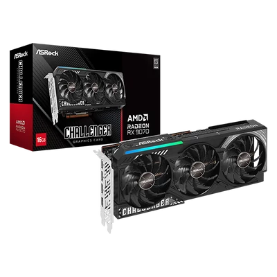 ASROCK Videokártya PCI-Ex16x AMD RX 9070 CHALLENGER 16GB DDR6