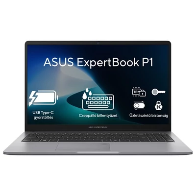 ASUS COM NB Expertbook P1503CVA-NJ0210 15,6" FHD, i5-13500H, 8GB, 512GB SSD, INT, NOOS, Szürke