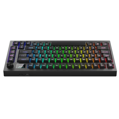 AVAX Vezetékes/Vezeték Nélküli Billentyűzet GM02 PRO USB, Fekete, Mechanikus, Brown Switch, HUN