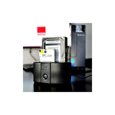 AXAGON ADSA-ST dokkoló, USB3.0 Dual HDD Dock Black