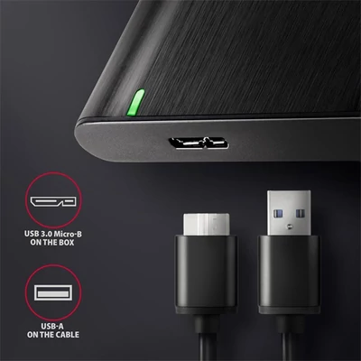 AXAGON EE25-A6M USB 3.2 csavar nélküli külső ház alumínium 2, 5" HDD/SSD, fekete