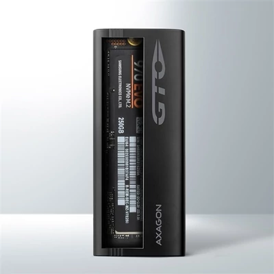 AXAGON EEM2-GTO Thin Oval SuperSpeed+ USB-C - NVMe M. 2 külső ház, fekete