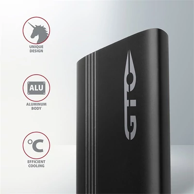 AXAGON EEM2-GTO Thin Oval SuperSpeed+ USB-C - NVMe M. 2 külső ház, fekete