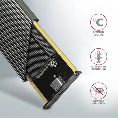 AXAGON EEM2-XR USB-C 3.2 Gen2 - M. 2 NVMe SSD Radiator külső ház