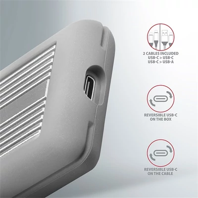 AXAGON EEM2-XR USB-C 3.2 Gen2 - M. 2 NVMe SSD Shockproof külső ház