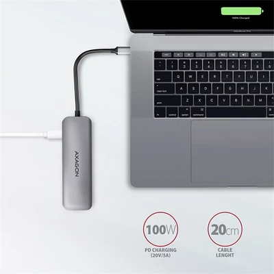 AXAGON HMC-5 SuperSpeed USB-C COMBO 5in1 USB Hub, ezüst