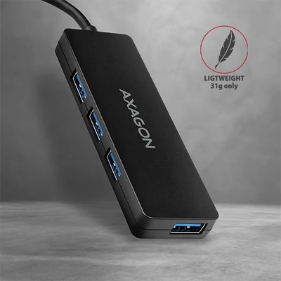 AXAGON HUE-G1A 4 portos USB-C slim hub, fekete