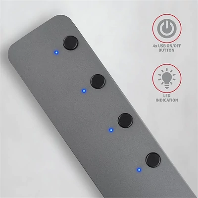AXAGON HUE-MSA USB 3.2 Type-C 4 portos hub, ezüst