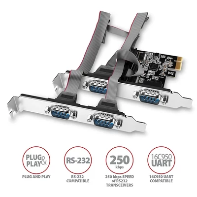 AXAGON PCEA-S4N PCIE VEZÉRLŐ 4X SOROS (PCIe vezérlő négy soros porttal 250 kbps, ASIX AX99100, Normál & alacsony profil)