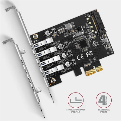AXAGON PCEU-43RS PCIe Controller 4x SuperSpeed USB bővítő kártya