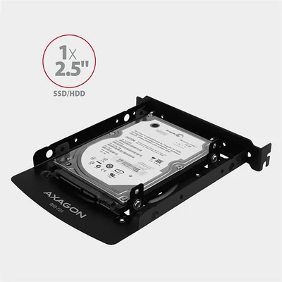 AXAGON RHD-P25 3,5"vagy PCI slotba 2x2,5" SSD/HDD beépítő keret, fekete