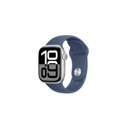 Apple Watch S10 Cellular 42mm Silver Alu Case with Denim Sport Band - S/M