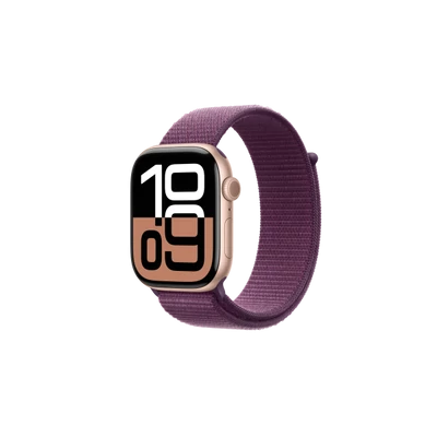 Apple Watch S10 Cellular 46mm Rose Gold Alu Case with Plum Sport Loop