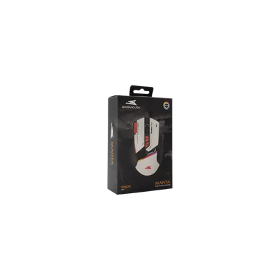 BARACUDA W029909 MANTA-W, BGM-042W gamer egér,8D, fehér, 12800 dpi