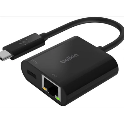 BELKIN INC001btBK ADAPTER, USB-C TO GIGABIT ETHERNET, 60W PD, BLK