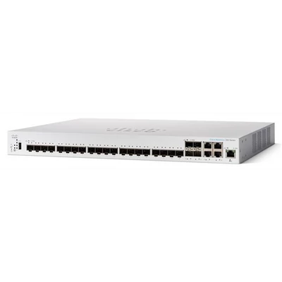 CISCO Switch 24x10000Mbps SFP+ + 4x10000Mbps SFP+ Kombó, Rackes, Fémházas, Menedzselhető - CBS350-24XS-EU