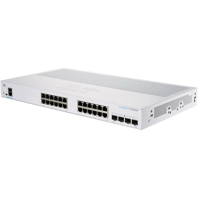 CISCO Switch 24x1000Mbps + 4x10000 SFP+, Fémházas, Rackes, Menedzselhető - CBS350-24T-4X-EU