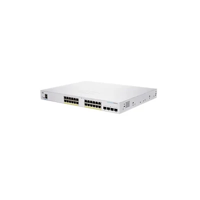 CISCO Switch 24x1000Mbps (POE+) + 4x1000Mbps SFP, Fémházas Rackes, Menedzselhető - CBS250-24FP-4G-EU