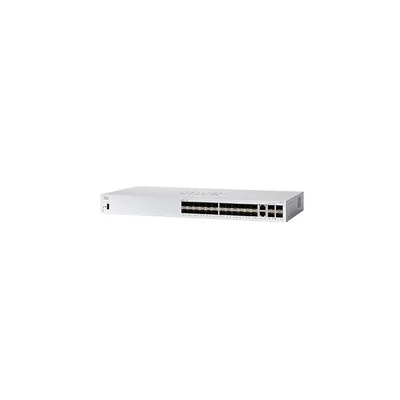 CISCO Switch 24x1000Mbps SFP + 2x1000Mbps SFP Kombó + 2x1000Mbps SFP, Rackes, Fémházas, Menedzselhető - CBS350-24S-4G-EU