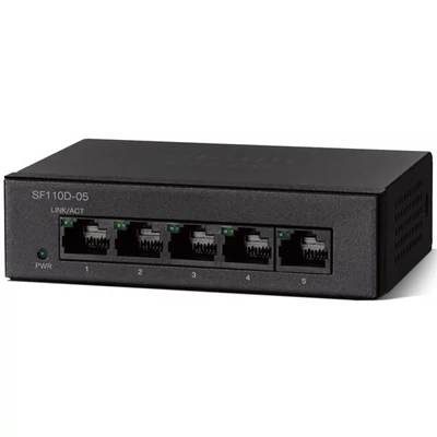 CISCO Switch 5x100Mbps, Asztali, Műanyag házas - SF110D-05-EU