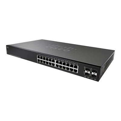 CISCO Switch 24x1000Mbps (POE+) + 4x1000Mbps SFP, Fémházas, Rackes, Menedzselhető - SG220-28MP-K9-EU