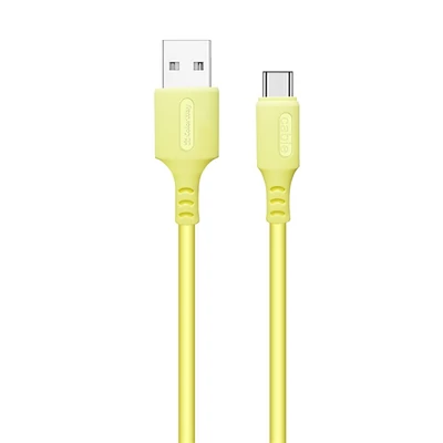 COLORWAY Kábel,  USB to Type-C (soft silicone) 2.4A 1m sárga