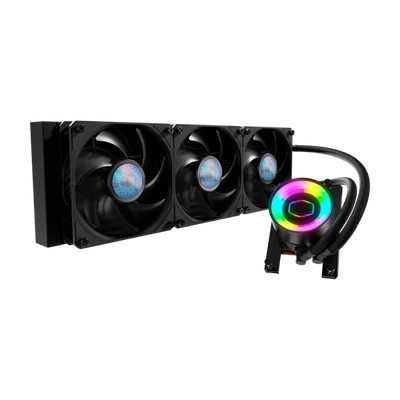 COOLER MASTER CPU hűtő MASTERLIQUID ML360 MIRROR TR4 EDITION (vízhűtés), AMD TR4 támogatással, fekete
