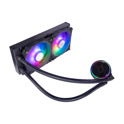 COOLER MASTER CPU hűtő MASTERLIQUID PL240 FLUX (vízhűtés), ARGB, LGA1700 támogatással, fekete